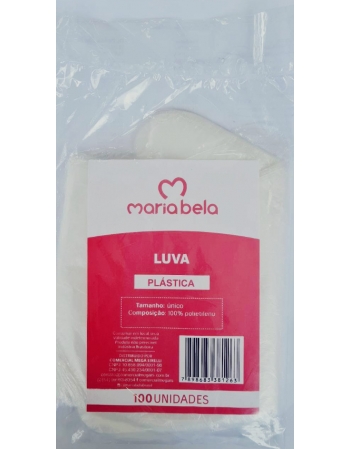 MARIA BELA LUVA PLASTICA - PCT. C/ 100 UNIDS. X