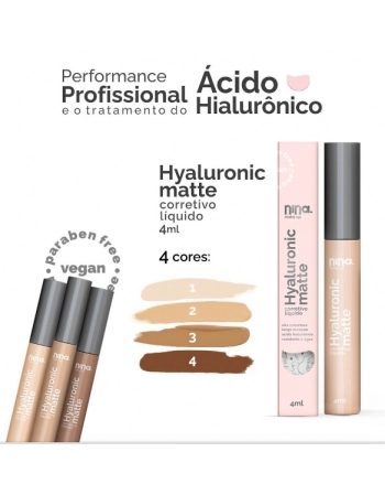 CORRETIVO LIQUIDO HYALURONIC MATTE COR 04 - NINA